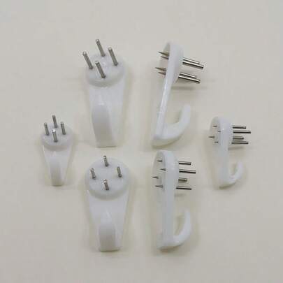 10pcs Invisible Plastic Wall Hooks, Damage-Free Wall Hanging Hooks, Photo Frame Hanging Set, Seamless Storage Hanging, Suitable For Photo Frames, Artwork, Christmas Decorations, Holiday Wreaths, Wall Storage, Suitable For Home, Office, Dorm, Suitable For Adults, Renters, Homeowners And Art Enthusiasts