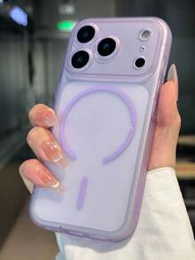 Matte Semi-Transparent Anti-Fall Protective Case Compatible With IPhone 17 Pro Max, 15, 17, 16 Pro, 16, 12, 13, 15 Pro Max, 14, 15, 16 Plus, 17 Air, Minimalist Design - Mauve Purple - View 6