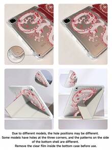 11-Inch Red Dragon Totem Tablet Protective Case, Suitable For Air M3 2025/M2 2024, Air 5th Gen 2022, (A16) 11-Inch 11th Gen 2025, Galaxy Tab, Kindle Paperwhite 12th Gen 2024. Transparent Back With Fashionable Pattern, Auto Sleep/Wake Function, Air Cushion Protection, Suitable For Gifts And Office Use. - 彩色 - 查看 6