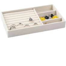 Velvet Jewelry Tray Organizer For Rings And Bracelets - Beige - View 4