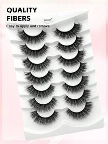 ENCHUW 7 Cặp Mi Giả Dày, Lông Mi Giả Lông Chồn Mềm Mại, Mi Giả Dài 3D Mềm Mại, Mi Dày Và Dày Tạo Độ Dày Cho Mi Mắt - màu đen - Xem 5