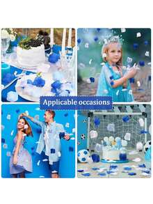 Rose Petals & Party Confetti - Blue and White - View 8