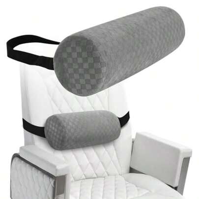 Lumbar Roll Pillow For Lower Back Lumbar Support Foam Roll Cushion With Pillowcase And Upgraded Strap For Office Chair Car Seat Pain Relief Improving Posture Light Grey Short-114.3''