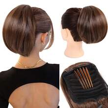 Parrucca con coda di cavallo alta con laccio, coda di cavallo finta in fibra corta, nuovo prodotto per il commercio estero, chignon corto, acconciatura da tutti i giorni - Multicolore - Visualizzare 10