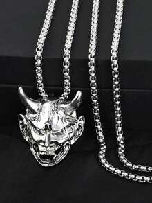 1pc Punk Rock Skull Pendant Necklace For Men - Retro - View 6