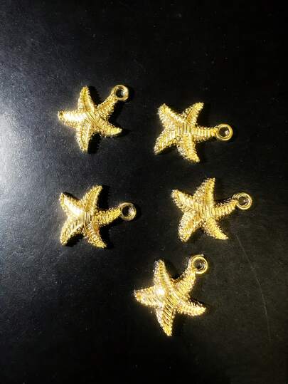 5pcs Starfish Pendant Decoration, Suitable For DIY Necklace And Earrings