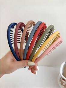 5pcs Teens' Minimalist Toothed Non-Slip Headbands, New Bangs Hair Clips, Suitable For Daily Use - Multicolor - View 6