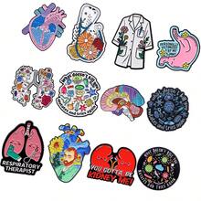 12pcs Cute Enamel Brooch Set, Zinc Alloy Material, Women Brooch, Clothing Gift, Fashion Accessory - Black - View 6
