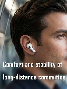 无线蓝牙耳机，适合听音乐和玩游戏，佩戴舒适，配有充电线，可充电，圣诞礼物，运动跑步耳机，兼容苹果手机等多种设备，男女皆宜，随时随地享受音乐 - 彩色 - 查看 4