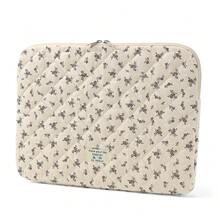 Puffy Laptop Sleeve 13-15.6 Inch Cute Quilted Laptop Protective Case Padded Floral Computer Sleeve For MacBook (A-Black, 15 Inch) - A-Black - 查看 9