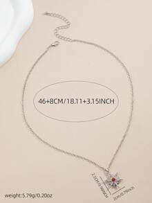 1pc Fashionable & Unique Octagram Necklace, Suitable For Daily Wear - Silver - View 5