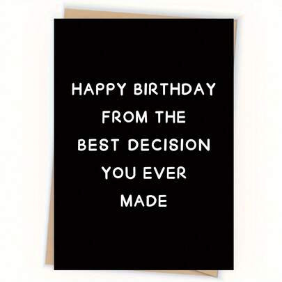 1pc Unique Happy Birthday Greeting Card, Suitable For Him, Husband, Boyfriend, Girlfriend, Wife, Decorative Birthday Gift For Women, Men, 30th, 40th, 50th, 60th, 70th, 80th, 90th Birthday