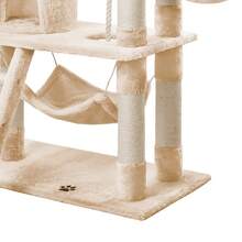 B BEASTIE BEASTIE Cat Tree Scratching Post Scratcher Tower Condo House Furniture Wood 141cm - Màu be - Xem 4