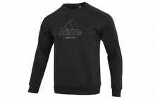 Adidas Th Mh Crew Letter Logo Casual Pullover Sweatshirt, Retro American Style, Men, Black - Black - View 9