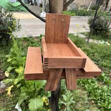 Durable Chipmunk Bird Feeder, Outdoor Hanging Small Animal Food Dispenser For Squirrels And Birds, Garden Ornament Picnic Table Decoration - trắng - Xem 4