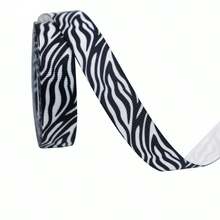 1.6厘米宽动物纹罗缎丝带，豹纹和斑马纹礼品盒包装丝带，5码长 - 彩色 - 查看 16