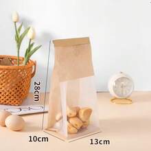 Window-Opening Transparent White Kraft Paper Bags, Household Baking Food Sealed Bags, Wire-Edged Sealing Toast Bread Bags - Multicolor - View 15