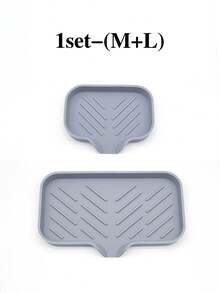 1/2 件灰色硅胶沥水架，沥水垫和干燥垫，厨房滴水过滤盘，洗洁精分配器，水龙头后海绵架垫，厨房和餐厅储物沥水干燥垫，厨房小工具水槽收纳托盘，适用于日常家居生活厨房台面和浴室用品，厨房配件，厨房水槽配件，圣诞装饰品 - 彩色 - 查看 10