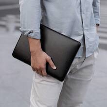 Laptop Sleeve 15 Inch Precisely Compatible With MacBook Air 15\ M4 2025 A3241 & M3 2024 A3114 & M2 2023 A2941, Faux Leather Cover Case, Black - 黑色的 - 查看 7