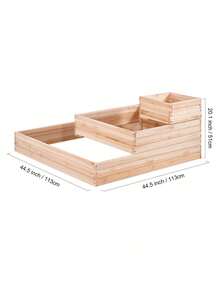 Raised Garden Bed, 3.7x3.7x1.7 Ft Wooden Planter Box, Outdoor Planting Boxes With Open Base, For Growing Flowers Vegetables Herbs In Backyard Garden Patio Balcony, Burlywood - 杏色 - 查看 10