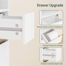 SoBuy Bathroom Cabinet, Tall Cabinet, Narrow Bathroom Cabinet For Small Bathrooms With Adjustable Shelves, Space-Saving Bathroom Cabinet For Sink, Toilet, Washing Machine, 20x20x180cm BZR34-WN - Multicolor - View 7