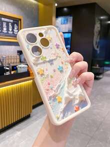 1个沙滩星空相机图案防震手机壳，UV印刷，兼容三星/Galaxy/////安卓机型 - 米色 - 查看 3