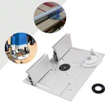 Router Table Insert Plate 9.45x7.87Inch Aluminum Alloy Woodworking Router Plate With Miter Gauge And Router Fence. Precise Scale Engraving Router Table Insert Ring Kit With 2 Acrylic Gaskets. Durable Silver Router Lift Plate For Woodworking Benches. - 銀色 - 查看 2