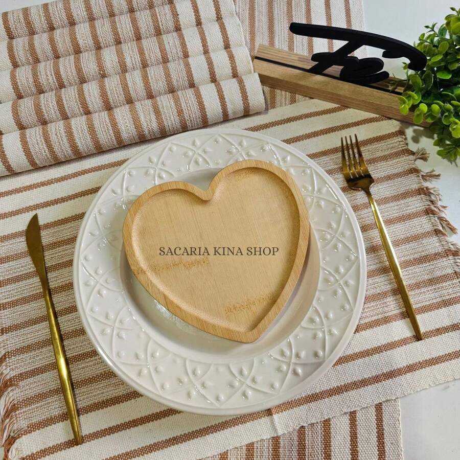 American Chic Placemat Set, 7 Pieces Including 1 Runner And 6 Placemats, Beautifully Woven For A Table Setting. - Raw With Beige Stripe - View 1
