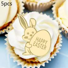 5pcs/10pcs/20pcs Bunny Easter Egg Happy Easter CupCake Topper Decor,For Easter Party DIY Cake Dessert Decoration Supplies - Multicolor - View 20