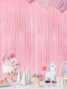 6pcs Pink Party Backdrop Curtain Decor, Girl Birthday Party Decoration, Birthday Party Backdrop Wall Decor, Glossy Birthday Banner, Pink Decor, Anniversary Decor, Wedding Decor, Shower Decor, Gender Reveal Party Decor, Pink Party Backdrop, Photo Booth Prop, Room Wall Decor, Home Decor, Room Decoration, Birthday Gift, Party Favors - Pink - View 8