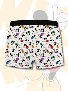 Disney 男士3D印花平角内裤，日常休闲必备内衣，时尚设计 - 彩色 - 查看 3