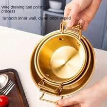 1pc/4pcs Stainless Steel Golden Snack Bowl, Suitable For Pasta, Rice, Salad, Snacks, Desserts, French Fries, Fried Chicken, Snacks, Sauces - Kitchen Table Bowls, Food Utensils - Multicolor - View 5