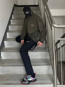 Nike Men's Woven Tapered Running Pants, Black - Black - View 9