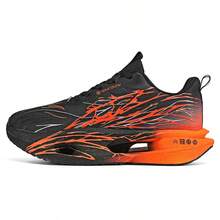 Unisex Fashion Versatile Convenient Rotary Buckle Sports Casual Running Shoes, Shock-Absorbing Carbon Plate Running Sneakers - Orange - View 2
