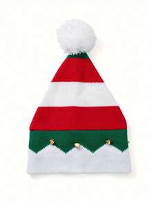 2 st stickad mössa, unisex vintermössa med klocka och pom-pom, matchande familjefestoutfit - Multifärgad - Visa 2