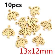 10 chiếc mặt dây chuyền nhỏ hình cây, trăng, bướm bằng thép không gỉ mạ vàng, dùng để trang trí vòng cổ, vòng tay, bông tai, phụ kiện làm trang sức DIY. - Vàng - Xem 7