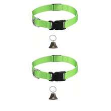 2 st justerbara djurhalsband med metallklocka, hög klocka, anti-loss, kopparklocka och nylonhalsband för små lantbruksdjur som kalvar, kor och små husdjur - Multifärgad - Visa 8