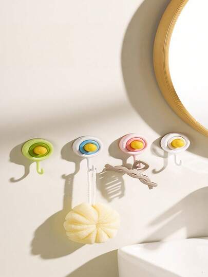 Adorable Cartoon Suction Cup Hooks For Bathroom Shower And Kitchen-Removable Damage-Wall Mount Hooks, Reusable Waterproof Towel Robe Key Holder, Easy-Install No-Drill Adhesive Bath Accessories For Dorm, Apartment, And Home Organization, Strong Hold, Space-Saving Design, Quick-Release Portable Utility Hooks, Decorative Versatile Clutter-Reduction For Entryway And Linen Closet Storage Solutions