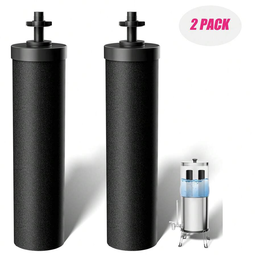 NSF/ANSI 42&372 Certified Water Filter, Replacement For Berkey® BB9-2® Black Purification Elements And Berkey® Gravity Filter System, Pack Of 2 - 黑色 - 查看 1