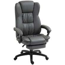 Office Chair, Executive Chair, Swivel Chair, Height-Adjustable With Footrest And Headrest, Ergonomic Chair, Vibration Function, Reclining Office Chair, Massage Function, Faux Leather, Dark Grey, 68.5 X 68.5 X 113-121 Cm - A - View 9