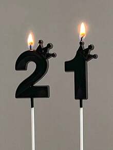 1件 0-9 黑色皇冠造型數字生日蠟燭，生日蛋糕裝飾，生日派對裝飾，3D皇冠設計數字蠟燭，適用於生日、週年紀念、性別揭曉派對、單身女派對、畢業典禮 - 黑色 - 查看 8