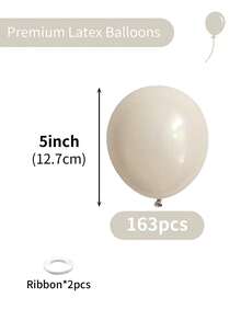 14/34/64/103/163/236 pezzi Palloncini in lattice bianco sabbia per feste con nastro, palloncini rotondi da 5/10/12/18 pollici per elio bianco sabbia crema beige stile bohémien, adatti per fidanzamento, compleanno, matrimonio, addio al nubilato, rivelazione del sesso, laurea, decorazione per addio al nubilato - Shabai - Visualizzare 13