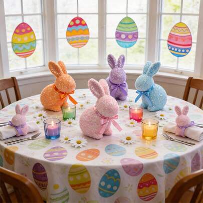 18.5cm & PU Easter Bunny Figurine, Home Party Garden Decor