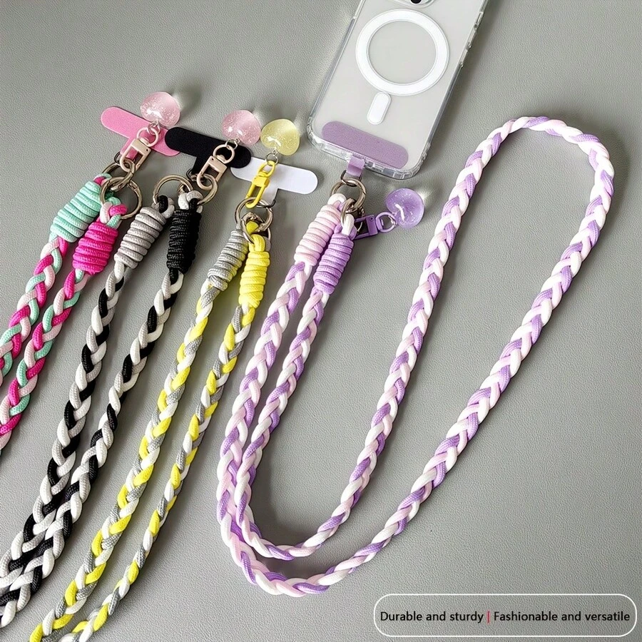 Dopamine Lanyard With Heart Pendant, Suitable For Crossbody Wear Or Hanging Around Neck, Compatible With Various Smartphone Cases - Multicolor - View 1