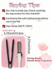 1pc Travel Silicone Heat Resistant Mat, For Curling Iron, Iron, Straightener, Hair Styling Tools Heat Resistant Silicone Pad, Easy To Use Iron Mat, Heat Insulation Silicone Pad For Hair Appliances - Multicolor - View 4