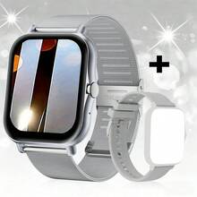 SIMSONLAB 2026 Upgraded Steel Strap Silicone Smart Watch, Unisex, With Bluetooth Calling, Customizable Dial And Timer Functions - Silver - View 13