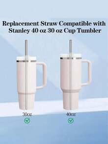 1/2/6Pcs Extra Long Reusable Stainless Steel Metal Straws With Cleaning Brush For 30/40oz Cups Replace Plastic - Multicolor - View 4