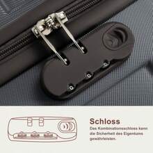 Expandable Hard-Shell Cabin Suitcase With TSA Lock, Universal Wheels And Side Handle (3-Piece Set). - Grey - View 4