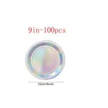 20pcs 7"/9" Disposable Paper Plates, Leak-Proof & Thick, 3-Second Cleanup, Party/Camping/Home Use, Reusable, Suitable For Birthday, Party, Graduation, Christmas, Thanksgiving, Halloween - Silver - View 19