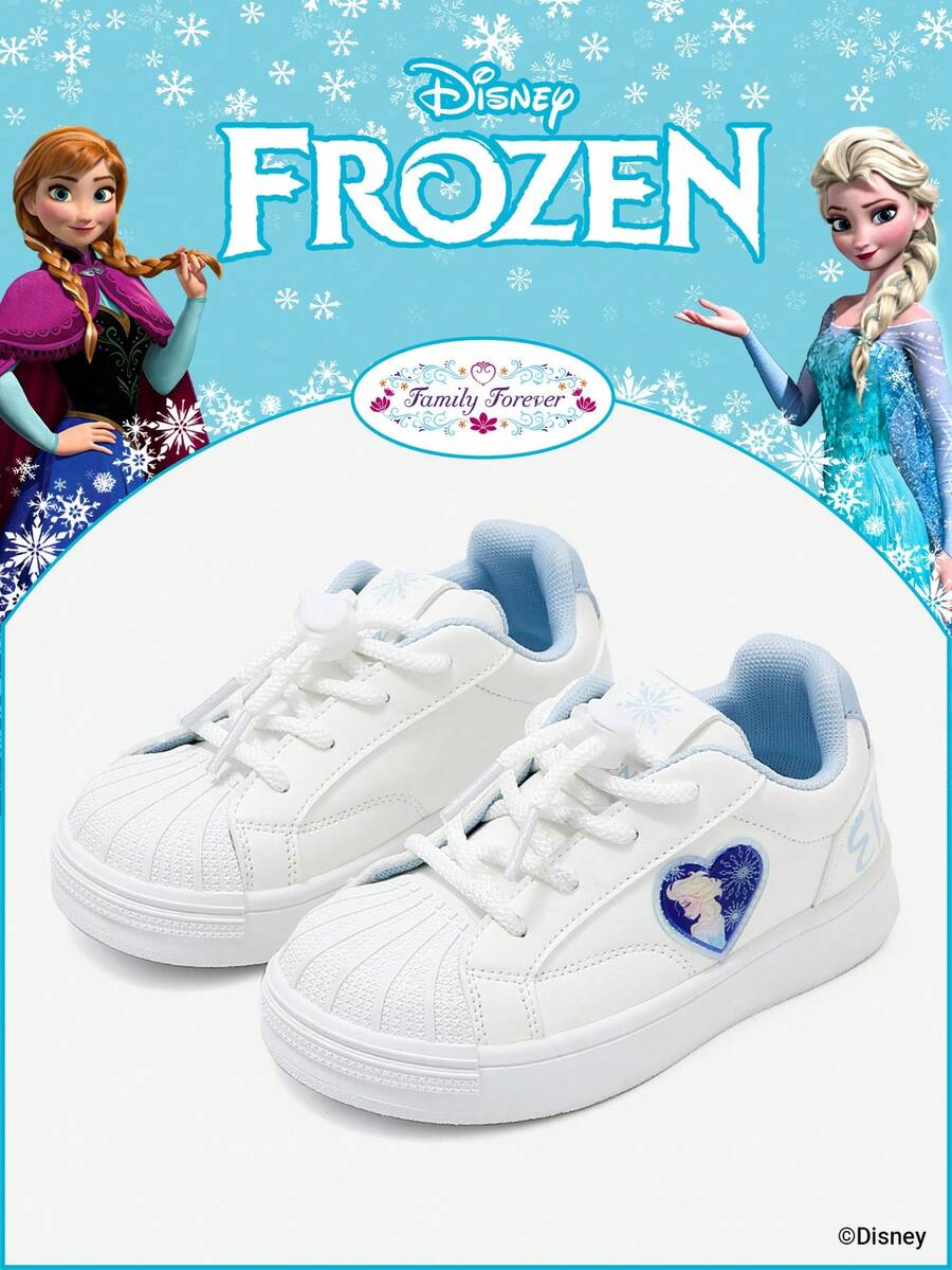 Disney 1 Pair Frozen Themed Children's Athletic Shoes, Including Princess, Anna Princess And Arendelle Princess Sneakers, Suitable For Daily, Holiday Sports And Outdoor Wear. Comfortable, Non-Slip Soles, Breathable. - Baby Blue - View 1
